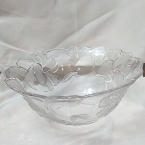 Clear Floral Glass Bowl